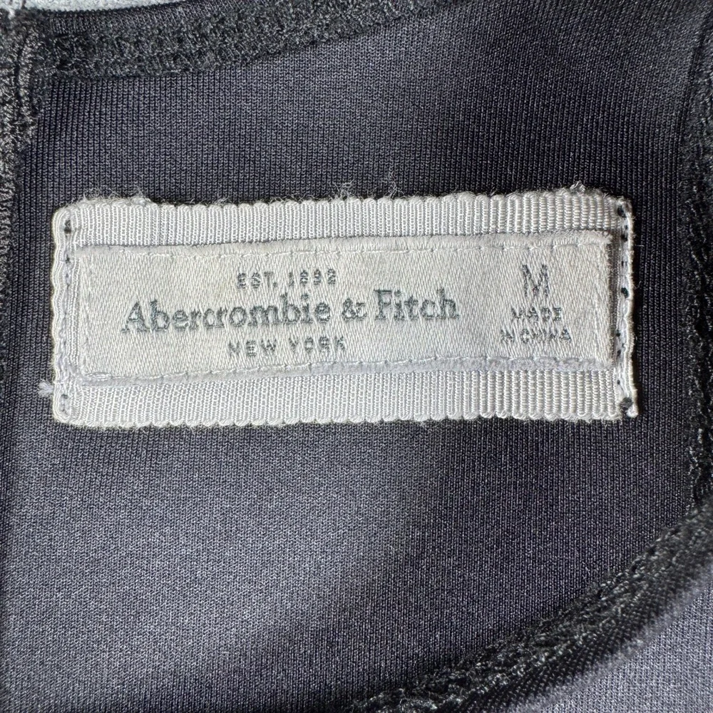 Abercrombie & Fitch Black Fit and Flare Scuba‎ Dress Medium Racerback Zip Back